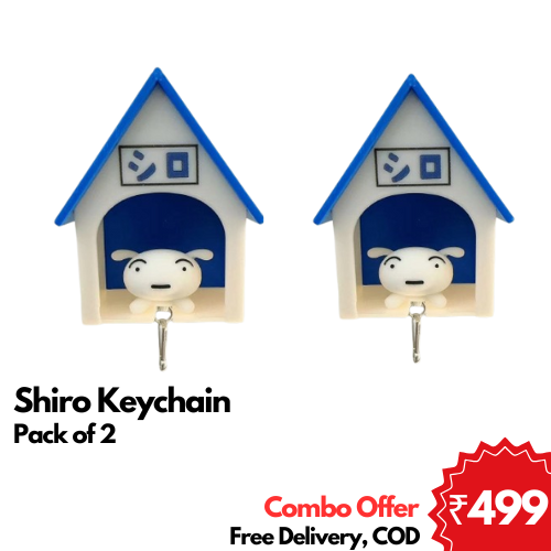 ShinChan Acrylic Key Chain & Shiro Keychain (COMBO)