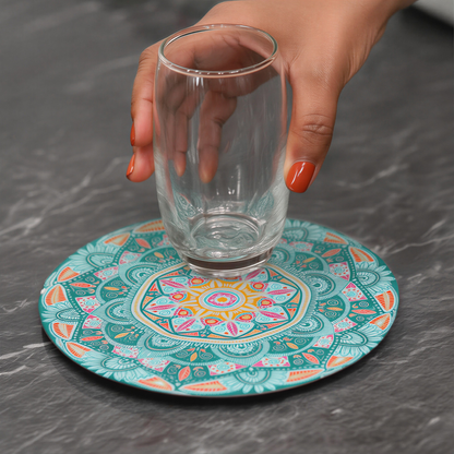 Elegant Flower Mat + Coasters