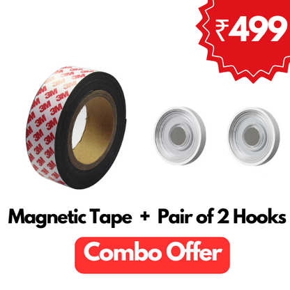 Magnetic Hooks & Double Sided Tape ( Combo)