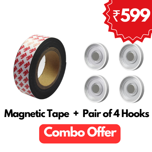 Magnetic Hooks & Double Sided Tape ( Combo)