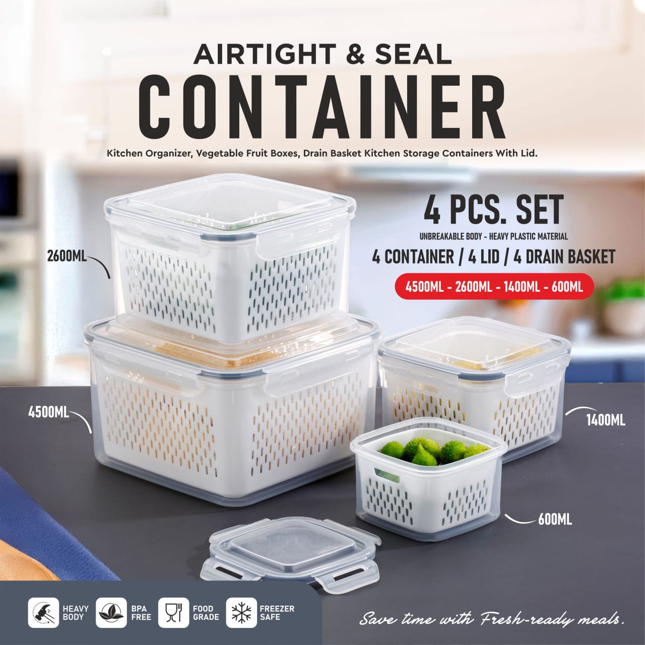 Air-tight Containers (Set of 4)
