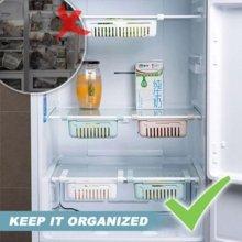 Fridge Organizer - Adjustable Storage Rack For Refrigerator Pack of 4
